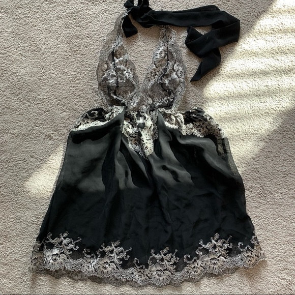 Victoria’s Secret Sheer Lace Halter Babydoll Nightie, M - Picture 1 of 5